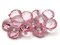 2 35mm Large Light Pink Flat Faceted Flower Plastic Shank Buttons